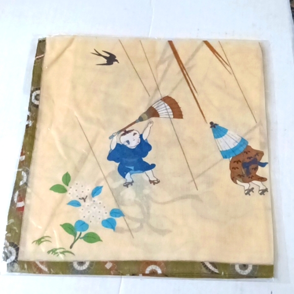 Two NEW Colorful 100% Cotton Chinese Kerchief Squares 18" x 18" - Picture 6 of 6